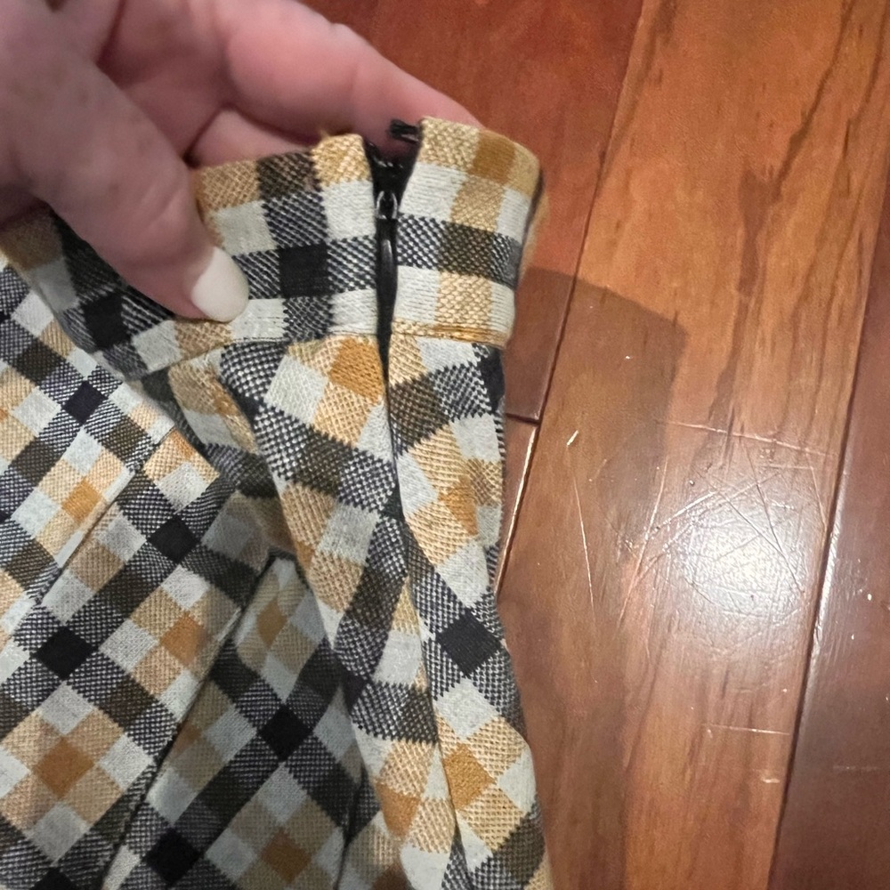 FREE PEOPLE Skirt Ladies Size 2 Fall Perfect Pleated Plaid Side Zip Classic Prep - Picture 4 of 8